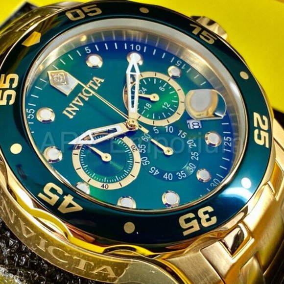 NEW Invicta 0075 Pro Diver SCUBA CLASSIC 48MM Green Dial Chronograph Watch - Picture 10 of 10